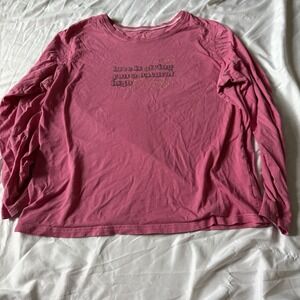 Y2K‎ Pink Graphic Long Sleeve T Shirt XXL Love Is Giving You A Natural High
